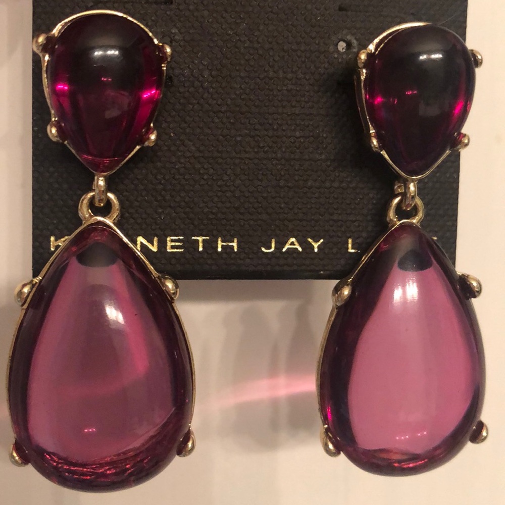 Pretty purple rhinestone earrings